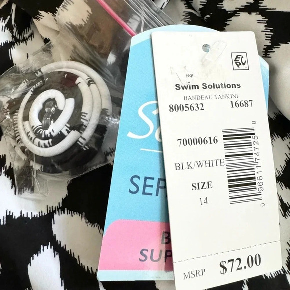 SWIM SOLUTIONS Bust Support Flyaway Convertible Tankini Swim Top Size 14 NWT - Picture 7 of 11
